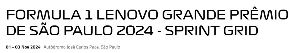  سپرینت مسابقه فرمول 1 لنوو گرند پری سائو پائولو 2024